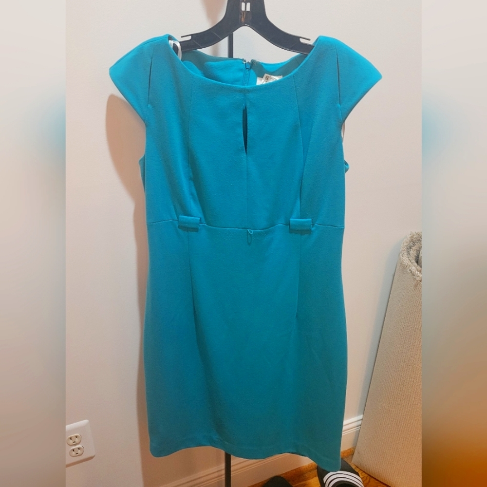 Calvin Klein teal cap sleeve dress